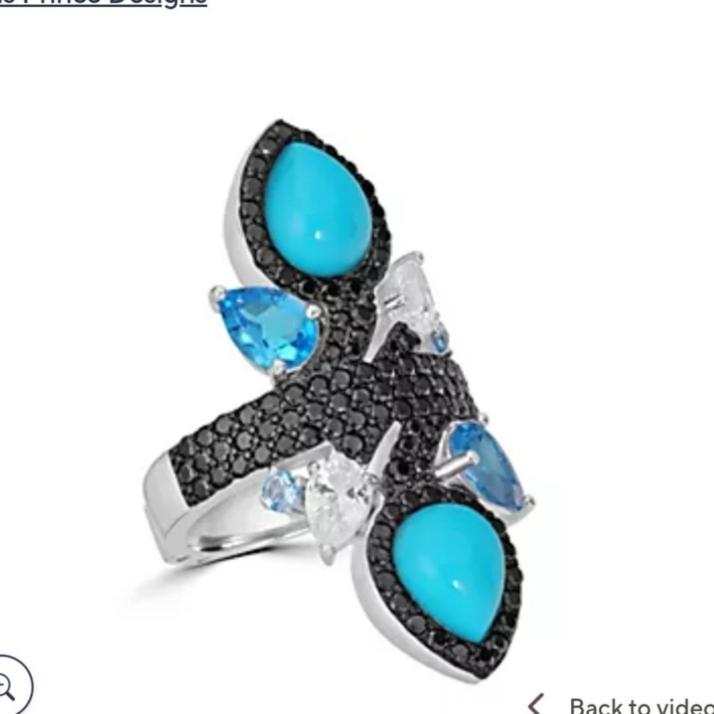 Dallas Prince Sleeping Beauty Turquoise Gem Sterling Ring Size 5 NEW Gift box